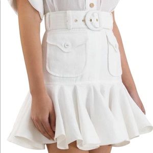 Zimmermann Super Eight Safari Linen Mini Skirt White Size 0
